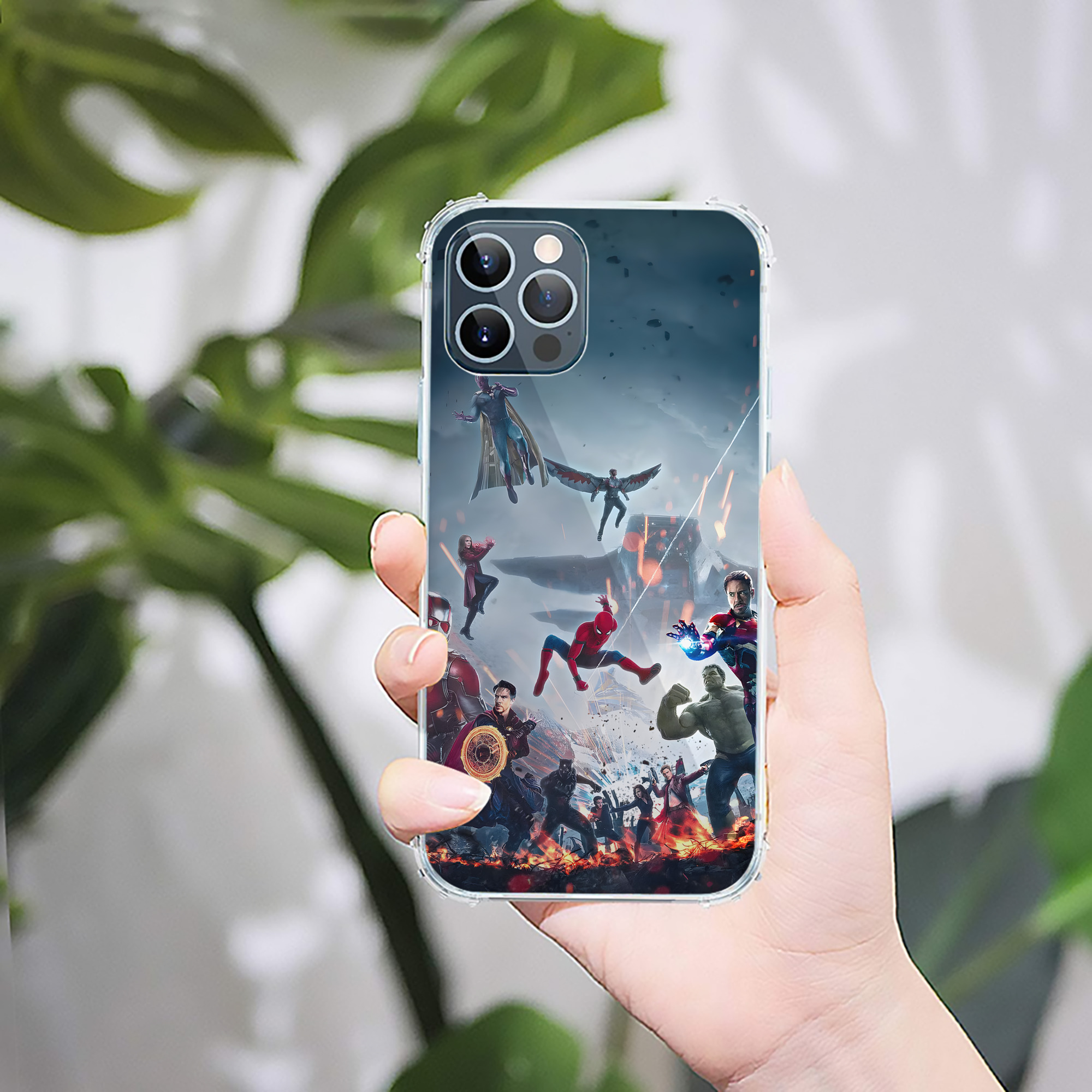 （画像用） アベンジャーズ The Avengers 【iPhone 12シリーズ対応】透明スマホケース（クリアソフトケース）